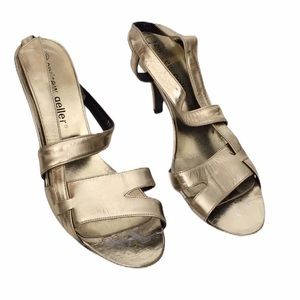 Andrew Geller Gold Sandal Leather Shoe